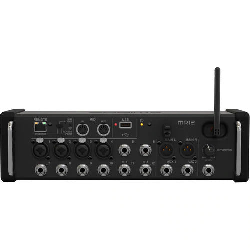 MEZCLADORA DIGITAL DE 12 ENTRADAS PARA TABLETS/IPAD/ANDROID CON 4 PREAMPLIFICADORES MIDAS PRO, 8 ENTRADAS DE LÍNEA, PARA APLICACIONES EN VIVO Y EN ESTUDIO  MIDAS   MR12 - herguimusical
