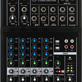MEZCLADORA PASIVA 8 CANALES (2 DIRECTOS, 6 COMPARTIDOS)  MACKIE   MIX8 - herguimusical