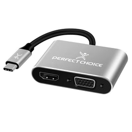 Cable USB tipo C a HDMI y VGA  PERFECT CHOICE   PC-101284 - Hergui Musical
