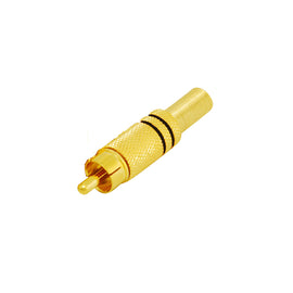 PLUG RCA MACHO DORADO FRANJA NEGRA  KAPTON   PL-181GBK - Hergui Musical