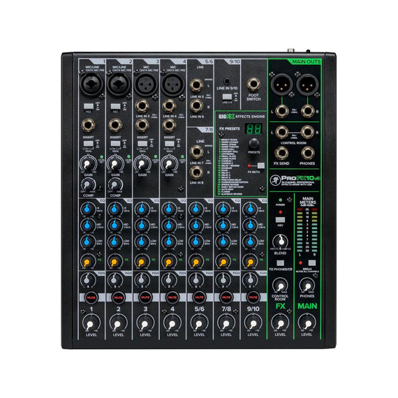 MEZCLADORA 10 CANALES (4 DIRECTOS, 6 COMPARTIDOS)  CON EFECTOS Y USB   MACKIE   PROFX10V3 - herguimusical