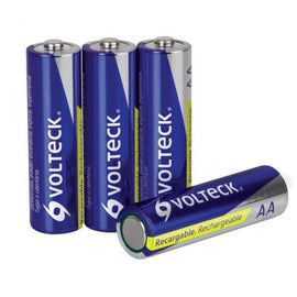 BLISTER CON 4 PILAS AA RECARGABLE USO GENERAL 1300mah  VOLTECK   RE-AA2 - Hergui Musical