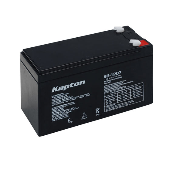 BATERIA RECARGABLE ACIDO SELLADA 12V-7AH  KAPTON      SB-1207 - Hergui Musical
