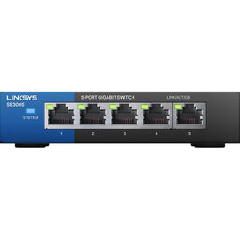 Switch LINKSYS, Negro, 5, 10/100/1000 Base-T(X)  Modelo SE3005  SWTLNK880 - Hergui Musical