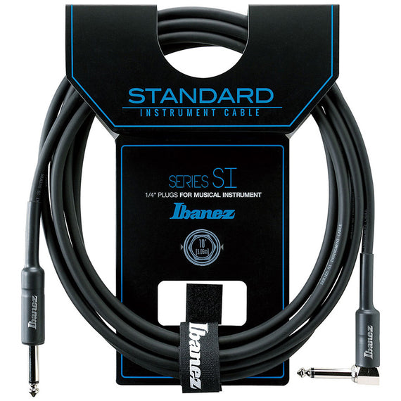 CABLE IBANEZ 3.05 MTS. NEGRO (RECTO/ANGULADO)  SI10L - Hergui Musical
