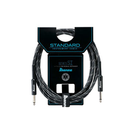 CABLE 6.3mm MACHO/MACHO (RECTO/RECTO) IBANEZ 6.10m NEGRO/GRIS    SI20-CCT - Hergui Musical