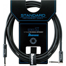 CABLE IBANEZ 6.10 MTS. NEGRO (RECTO/ANGULADO)  SI20L - Hergui Musical