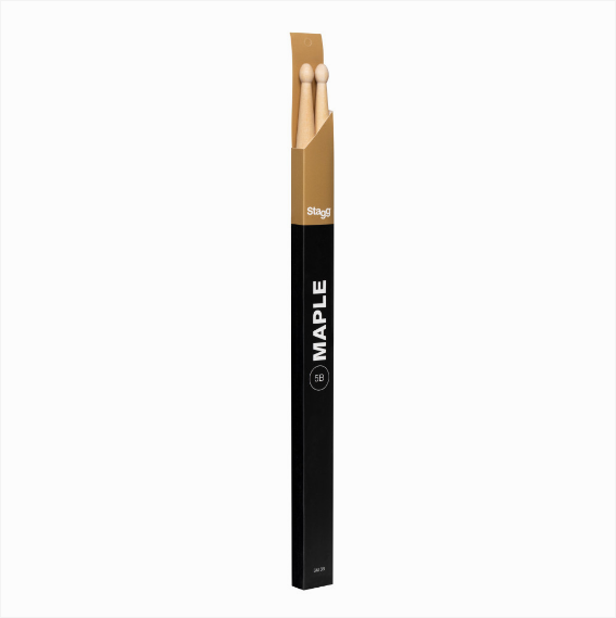 JGO DE BAQUETAS DE MAPLE 5B PUNTA DE MADERA  STAGG   SM5B - herguimusical