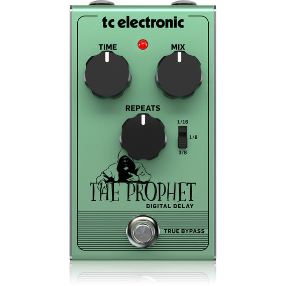 PEDAL DELAY DE ALTA CALIDAD PARA GUITARRA, CALIDAD DE ESTUDIO, TRES ENTORNOS DESUBDIVISIONES, DIECISÉIS, OCTAVOS Y 3/8, CONTROLES DE TIME, MIX Y REPEAT, TRUE BYPASS  TC ELECTRONICS   THE-PROPHET - herguimusical