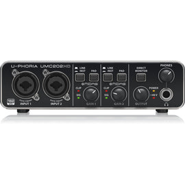 INTERFACE BEHRINGER DE AUDIO USB UPHORIA, 2X2, 24-BIT/192 KHZ, 2 PREAMPLIFICADORES MIDAS CON ALIMENTACIÓN PHANTOM, COMPATIBLE CON LOS PROGRAMAS DE GRABACIÓN MÁS POPULARES   UMC-202HD - Hergui Musical