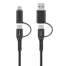 Cable 4 en 1, USB/USB C a Micro USB/USB C de 1m  STEREN   USB-4711 - herguimusical