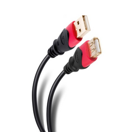 CABLE USB 2.0 DE PLUG "A" MACHO-HEMBRA CONECTORES DORADOS 3.60m  STEREN   USB-4935 - herguimusical
