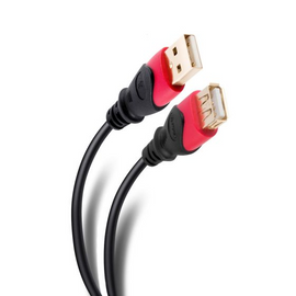 CABLE USB 2.0 DE PLUG "A" MACHO-HEMBRA CONECTORES DORADOS 1.80m  STEREN   USB-493 - herguimusical