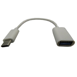 CABLE USB OTG PLUG TIPO ""C"" MACHO A USB TIPO ""A"" HEMBRA, COLOR BLANCO  WICKED   UT-C/OTG-W - herguimusical