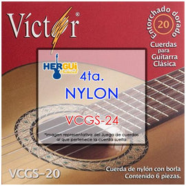 CUERDA 4TA NYLON DORADO VICTOR VCGS-24 - herguimusical