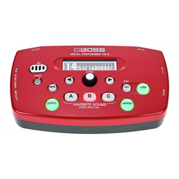 Procesador para Voz compacto  color rojo  BOSS   VE-5-RD - Hergui Musical