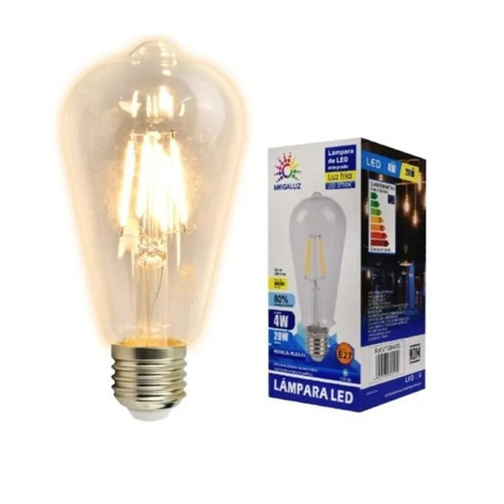 Foco de led tipo vintage de luz fria 4w LED2700K  MEGALUZ  VTG04W3 - Hergui Musical