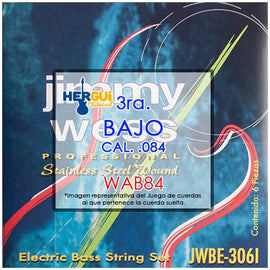 CUERDA 3RA .084 P/BAJO ELECTRICO JIMMY WESS WAB84 - herguimusical