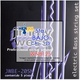 CUERDA 5ta. CAL .125 PARA BAJO ELÉCTRICO  JIMMY WESS  WNB125 - herguimusical