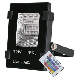REFLECTOR LED 10W SMD RGB CON CONTROL REMOTO EXTERIOR  WINLED   WRE-004 - herguimusical