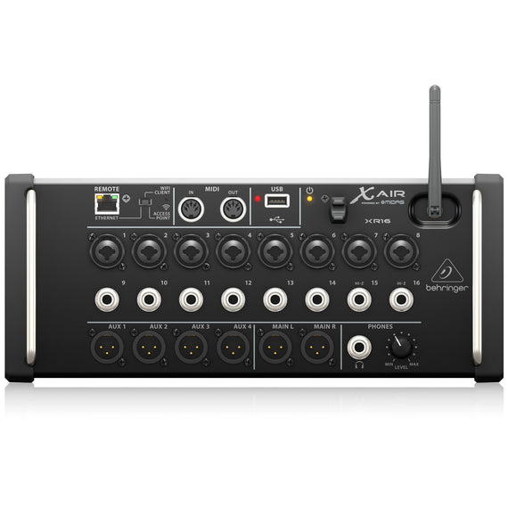 MEZCLADORA BEHRINGER DIGITAL DE RACK PARA TABLETS IPAD/ANDROID DE 16 ENTRADAS CON 8 PREAMPS MIDAS, 8 ENTRADAS DE LÍNEA, IDEAL PARA APLICACIONES EN VIVO, ENRUTADOR WIFI INTEGRADO   XR16 - Hergui Musical