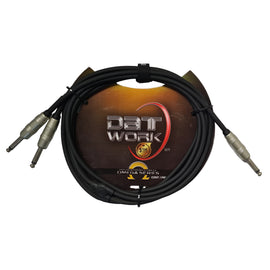 CABLE "Y" DE DE 1 PLUG 6.3mm MONO A 2 PLUG 6.3mm MONO 1.5m DATWORK   Y-321PR-1.5M - herguimusical