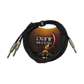 CABLE "Y" DE DE 1 PLUG 6.3mm ESTÉREO A 2 PLUG 6.3mm MONO 3m DATWORK   Y-336PR-3M - herguimusical