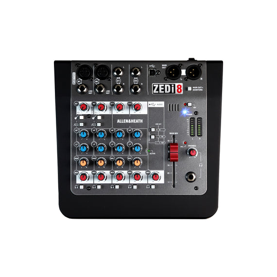 MEZLADORA PASIVA 8 CANALES (2 DIRECTOS, 6 COMPARTIDOS) CON INTERFASE USB  Allen & Heath    ZEDI-8 - herguimusical
