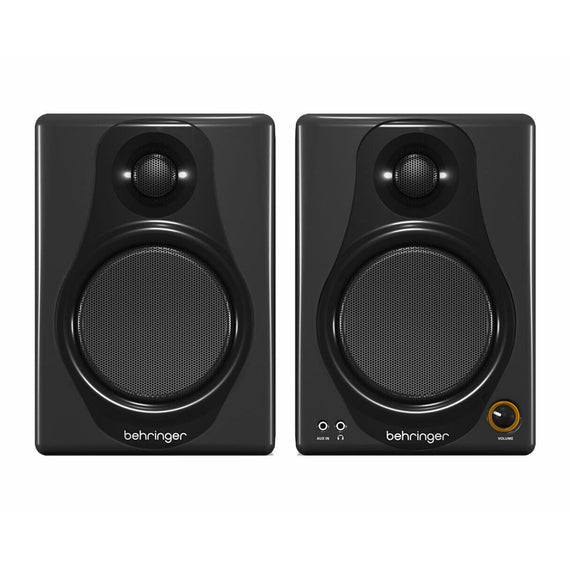 PAR DE MONITORES BIAMPLIFICADOS BEHRINGER DE 2 VÍAS A 40 WATTS, IDEALES PARA ESTUDIOS DE COMPUTADORA, AUDIO Y ESTACIONES MULTIMEDIA, BIAMPLIFICACIÓN CON 4 AMPLIFICADORES, 150 WATTS   MEDIA40USB - herguimusical