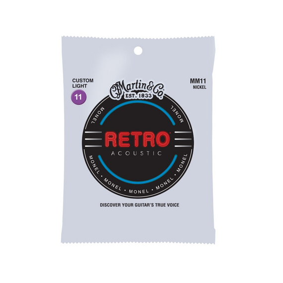 Juego de cuerdas retro, nickel, light .011-.052 guitarra acustica  MARTIN   41Y19MM11 - Hergui Musical