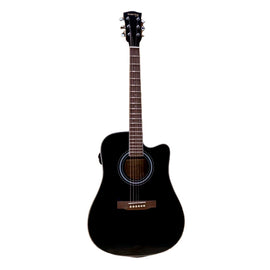 GUITARRA ELECTROACÚSTICA CUERDAS DE METAL SLIM BODY COLOR NEGRA  DAKOTA   SBCE-BK - herguimusical