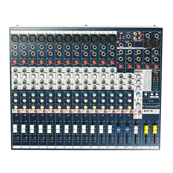 MEZCLADORA PASIVA 16 CANALES  (12 DIRECTOS, 4 COMPARTIDOS), CON EFECTOS  SOUNDCRAFT  EFX12   RW-5759US - herguimusical